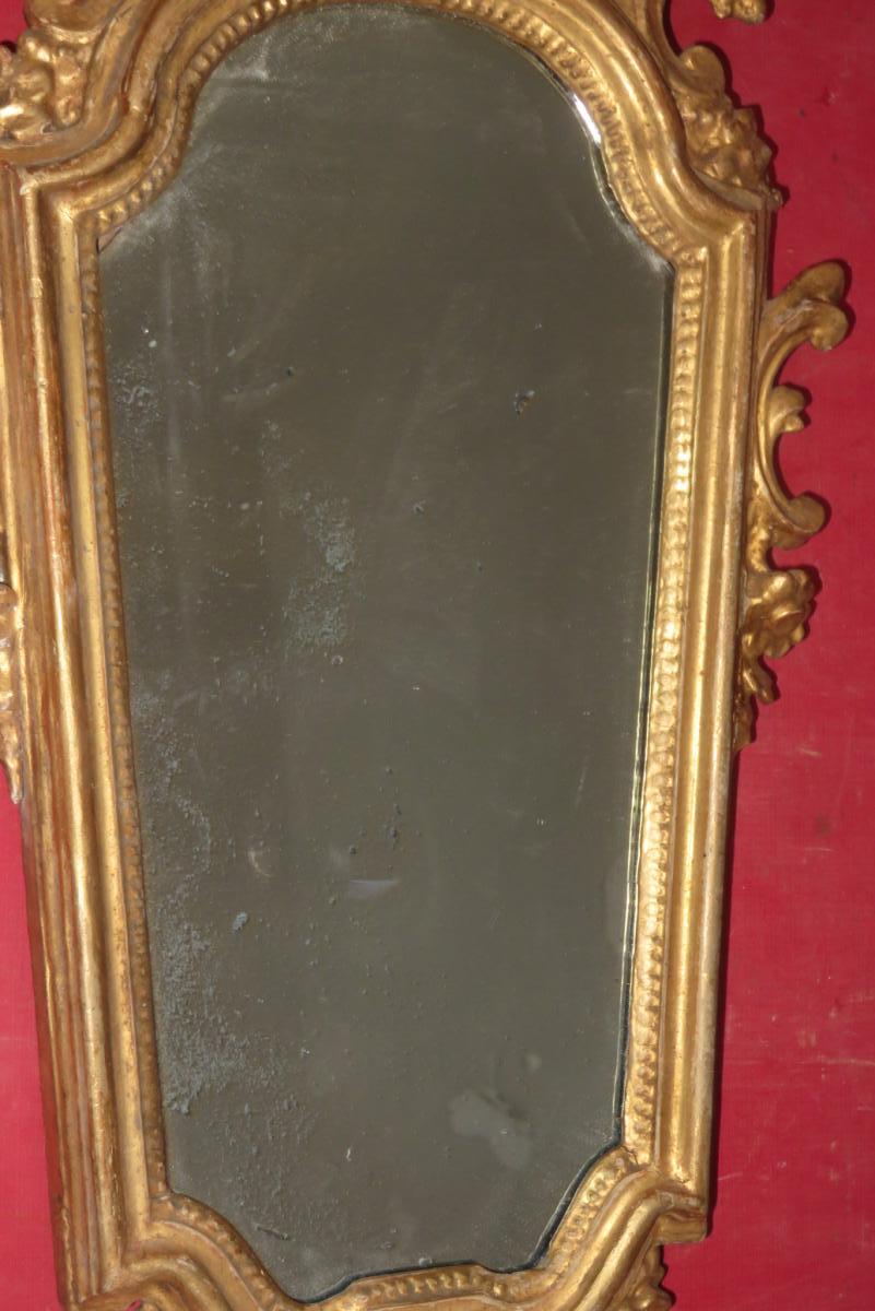 Miroir Italien, En Bois Doré, époque 18ème.-photo-4