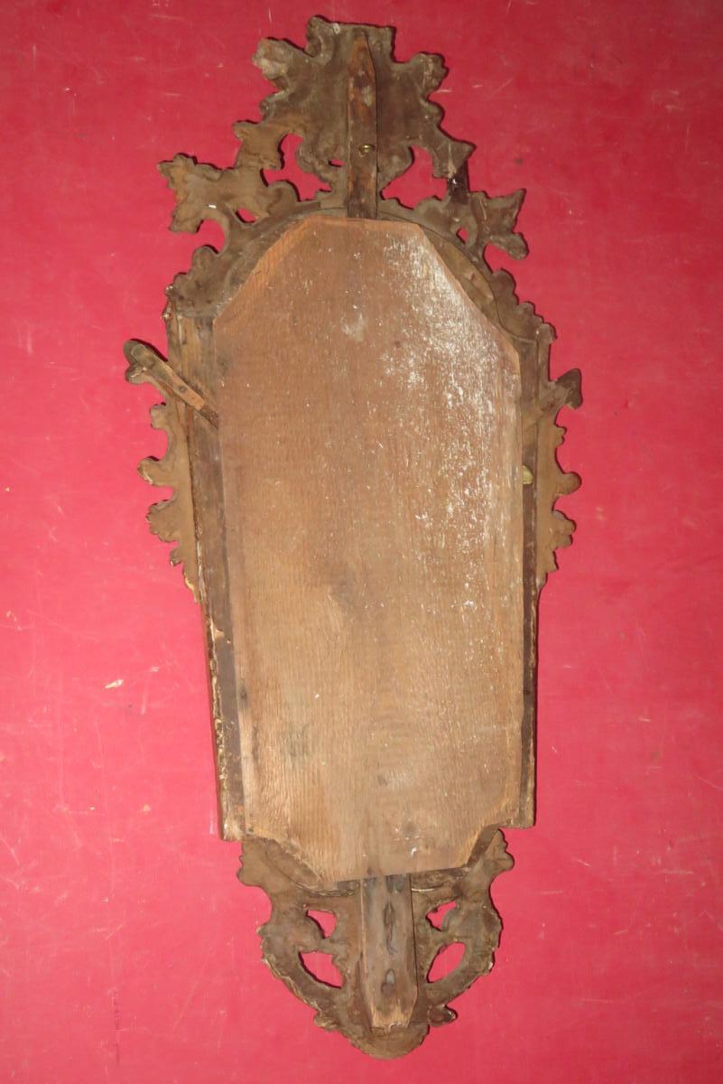 Miroir Italien, En Bois Doré, époque 18ème.-photo-6