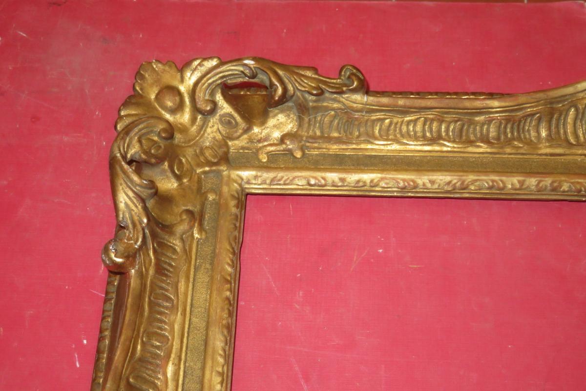 Cadre époque 19ème, En Bois Doré.-photo-2