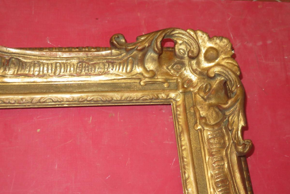 Cadre époque 19ème, En Bois Doré.-photo-3