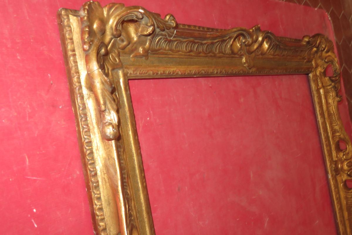 Cadre époque 19ème, En Bois Doré.-photo-3