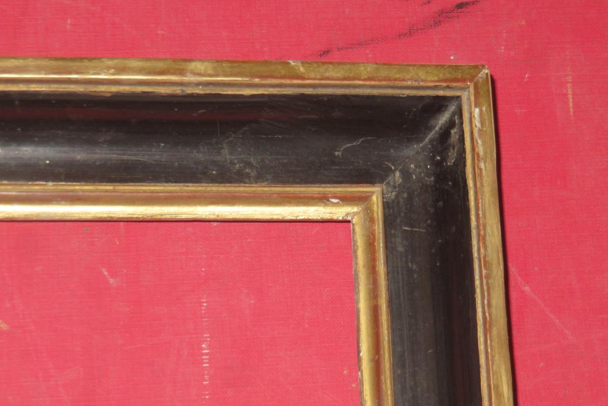 Cadre En Bois Noir Et Or, époque Fin 18ème.-photo-3
