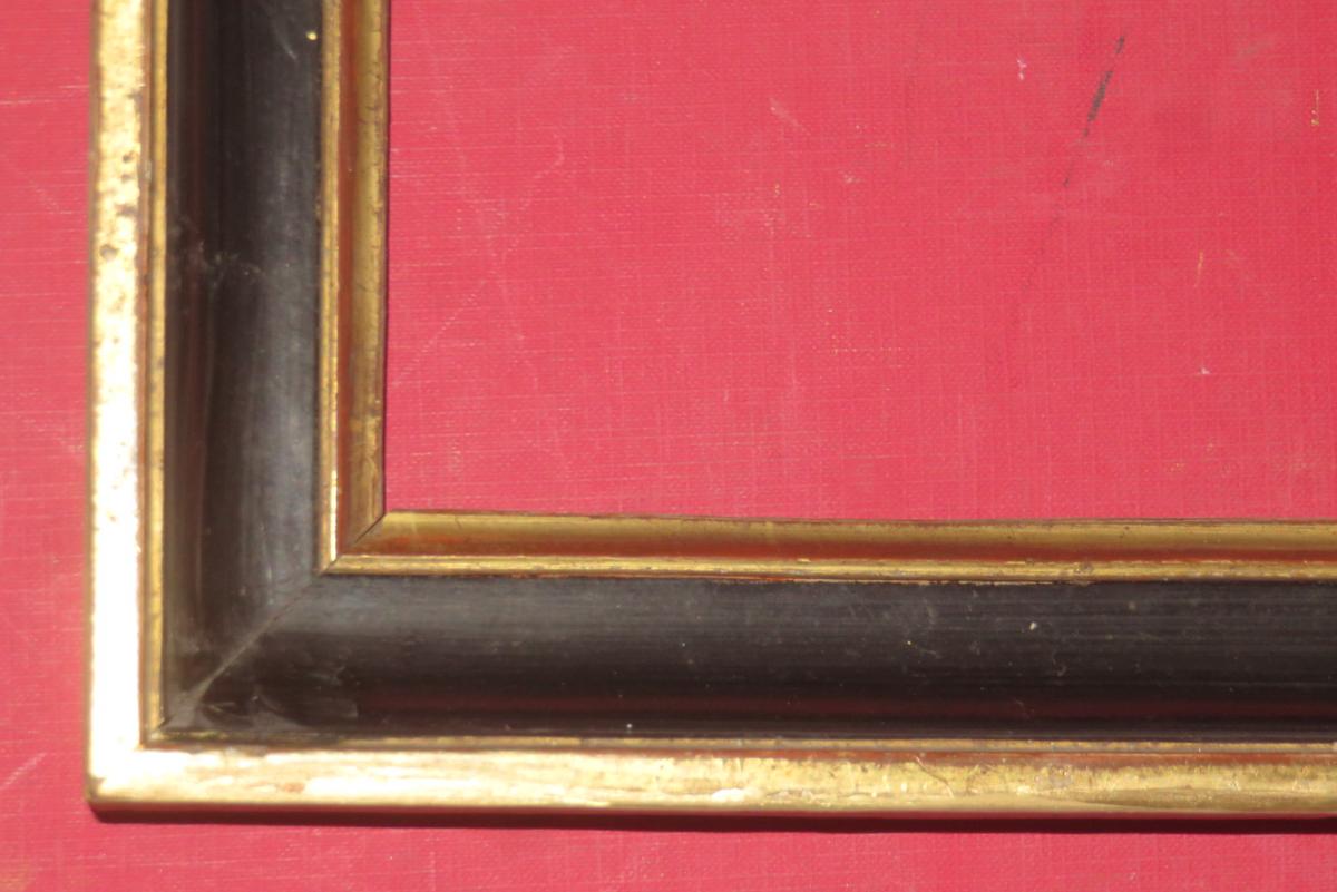 Cadre En Bois Noir Et Or, époque Fin 18ème.-photo-4