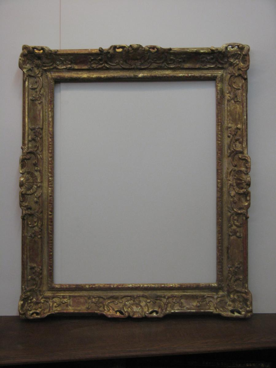 Cadre époque 18ème,  Regence,  En Bois Doré.