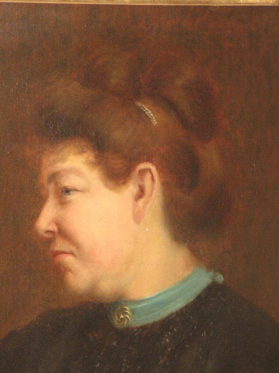 Peinture, Portrait De Femme, époque 19ème.-photo-2
