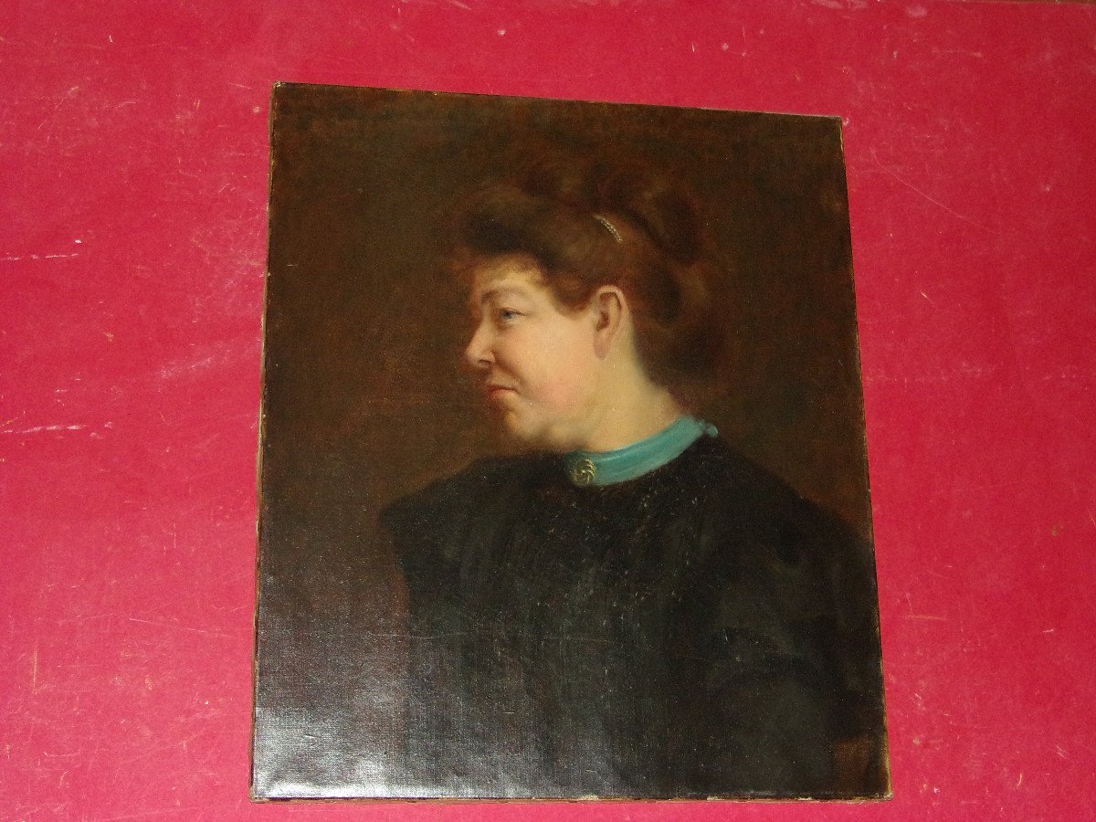 Peinture, Portrait De Femme, époque 19ème.