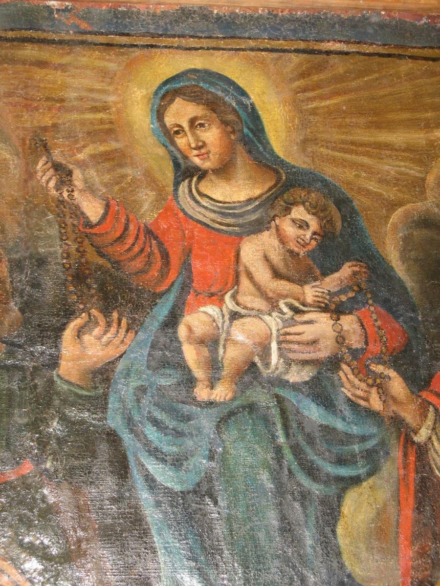 Peinture, 17ème, Recto-verso, Vierge Avec l'Enfant.-photo-3