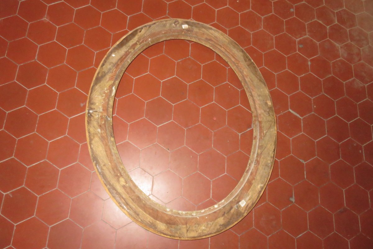 Oval Frame, Golden Wood, 19th Time.-photo-3