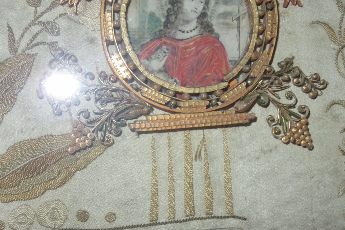 Sainte Marie Madeleine, Watercolor Surrounded Paperolles, Time 18 Th.-photo-1