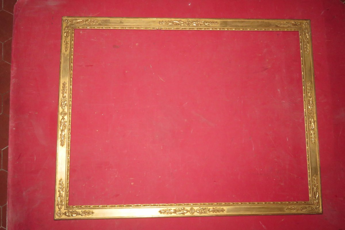 Restoration Period Frame, 19th, In Gilded Wood.