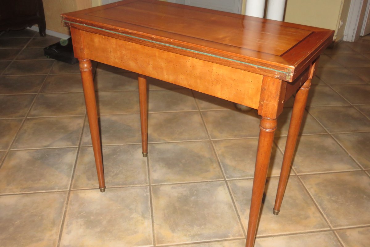 Game Table, In Cherry Wood, Late 19th Time.-photo-2