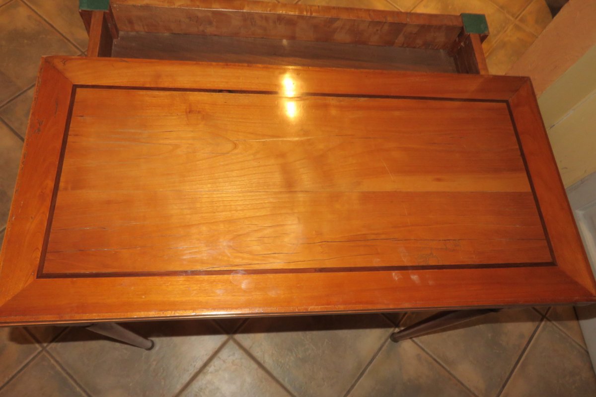 Game Table, In Cherry Wood, Late 19th Time.-photo-1