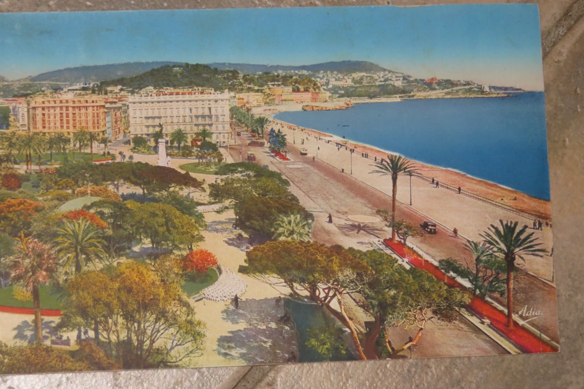 Nice, la " promenade des Anglais " gravure  époque début 20 ème.-photo-5