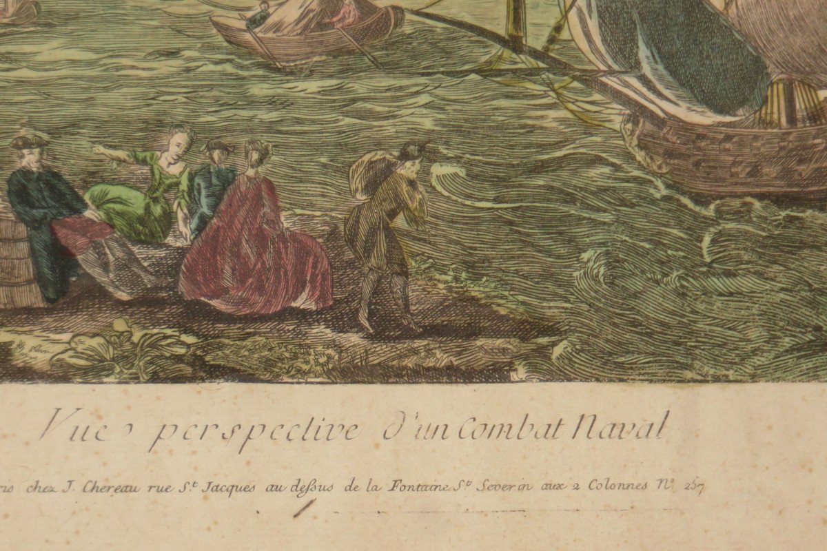 A Naval Combat, Optical View, 18th Century.-photo-2