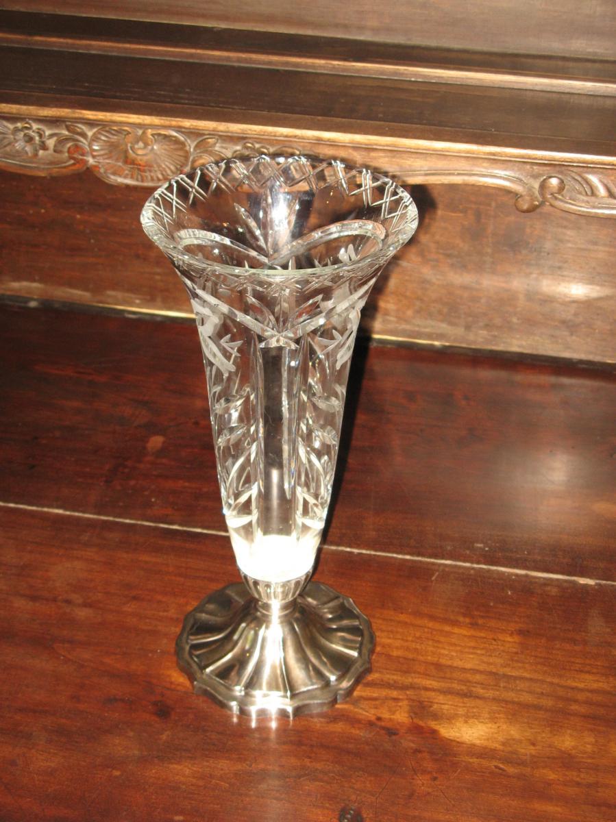 Vase En Cristal, époque Art Déco.-photo-3