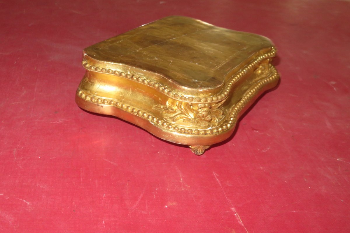 Pair Of Golden Wood Plinths, 19th Time.-photo-4