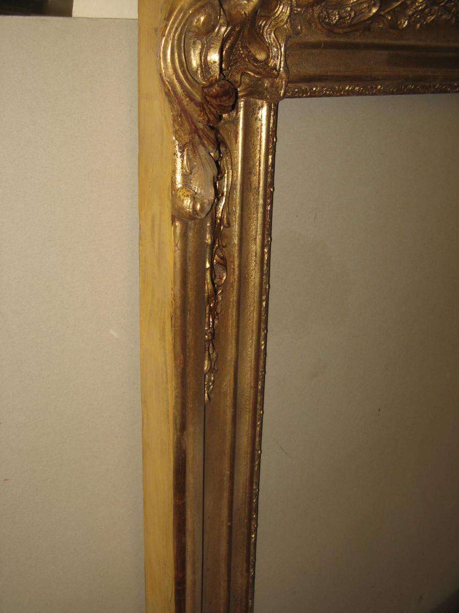Cadre époque 19ème En Bois Doré.-photo-3