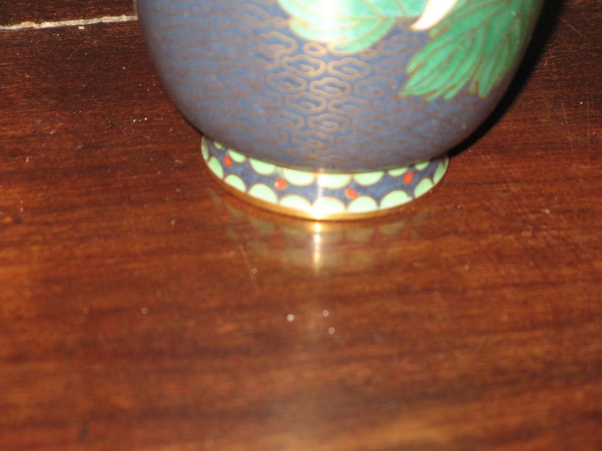 Chinese Cloisonne Vase Copper, 20th Time.-photo-3