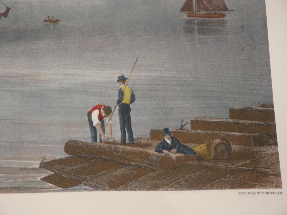 Port De Boston, Gravure Anglaise époque 20 ème.-photo-3