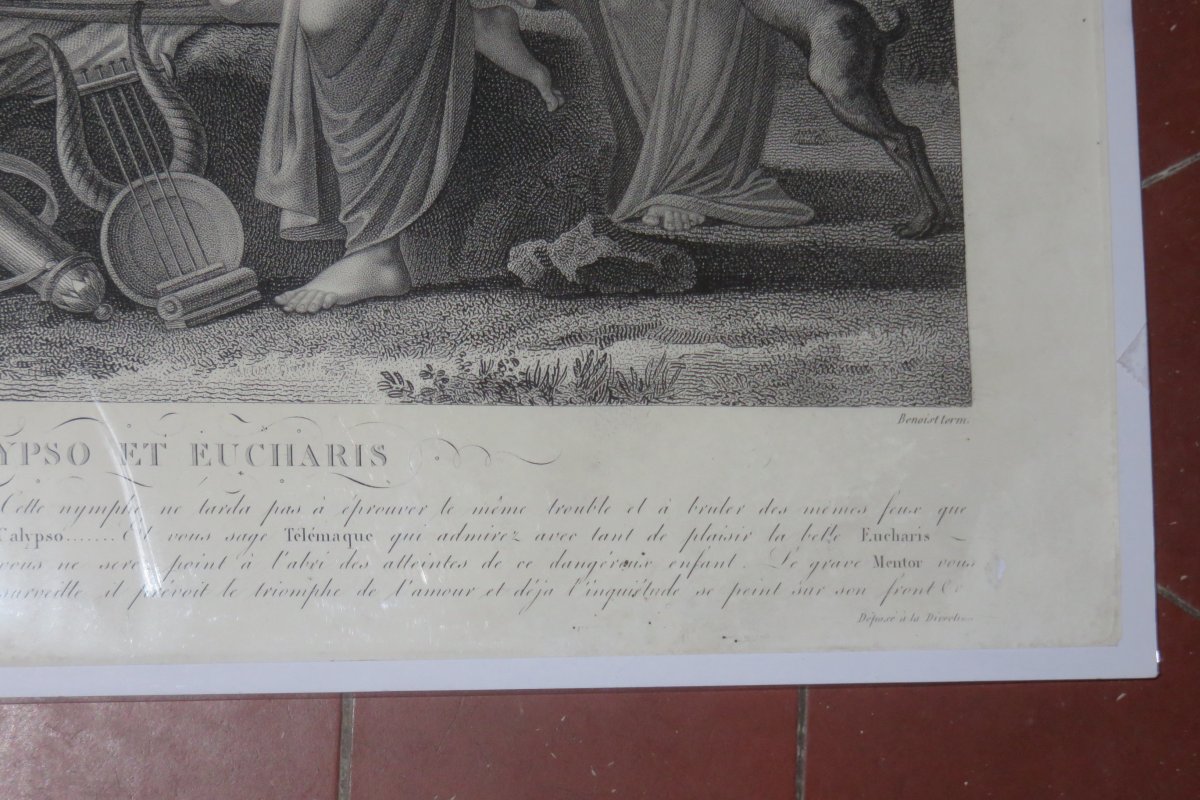 "love Ignites Calypso And Eucharis", 19th Century Etching.-photo-4