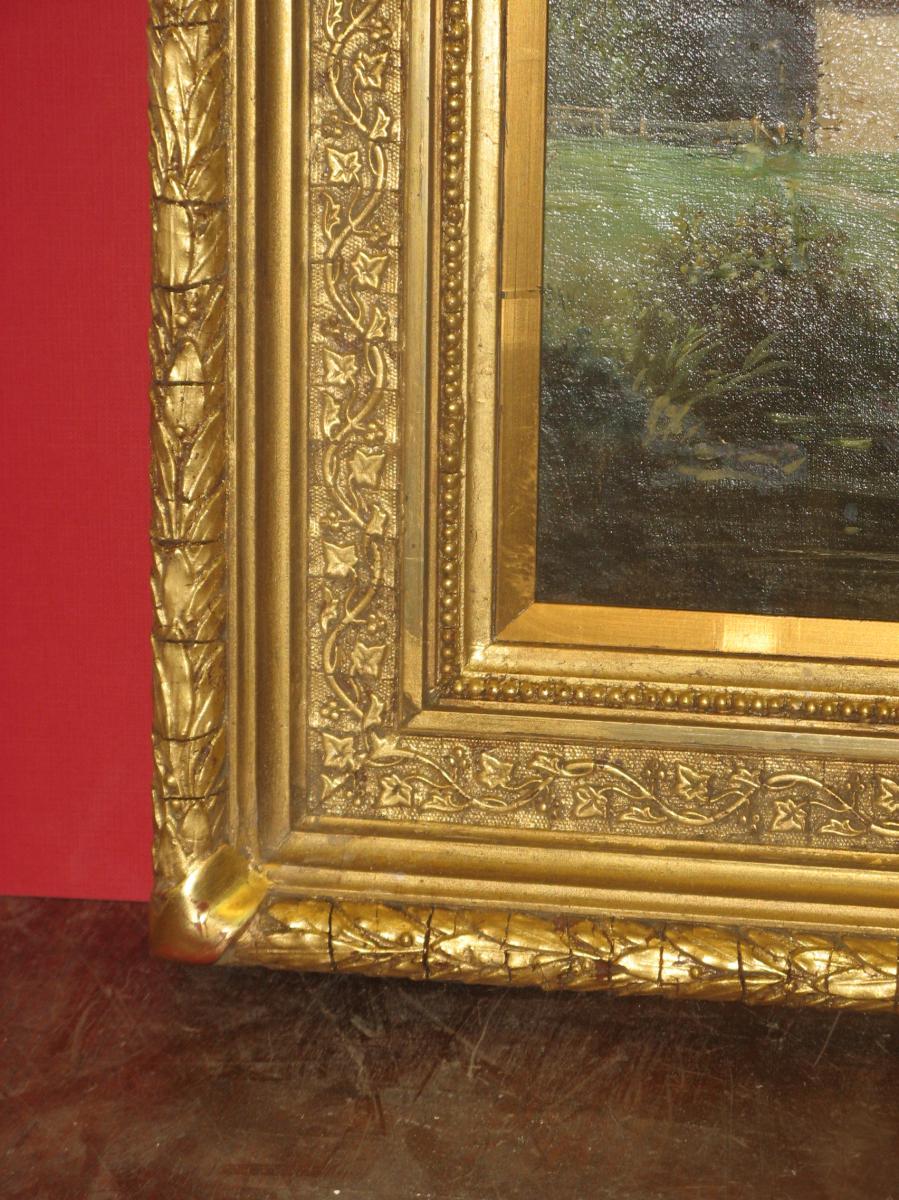 Paysage, Peinture époque 19ème,  Signée A. Godchaux.-photo-5