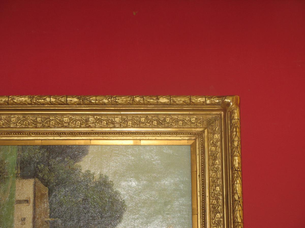 Paysage, Peinture époque 19ème,  Signée A. Godchaux.-photo-6