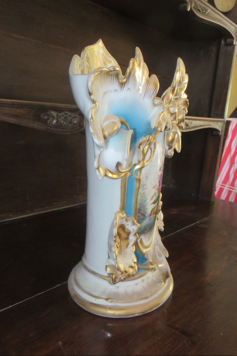 Important Vase De Mariée,  Porcelaine, époque Fin 19ème.-photo-2