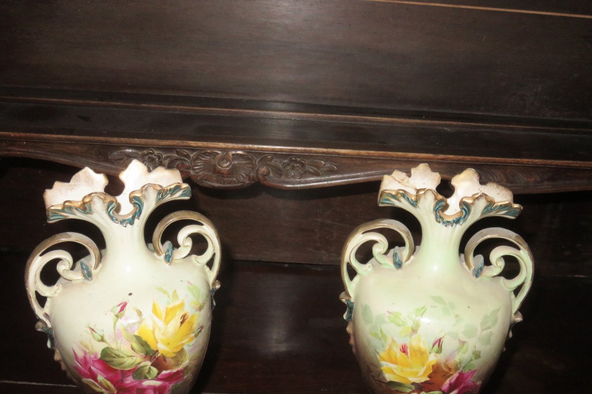 Paire De  Vases en   Porcelaine, époque Fin 19ème.-photo-2