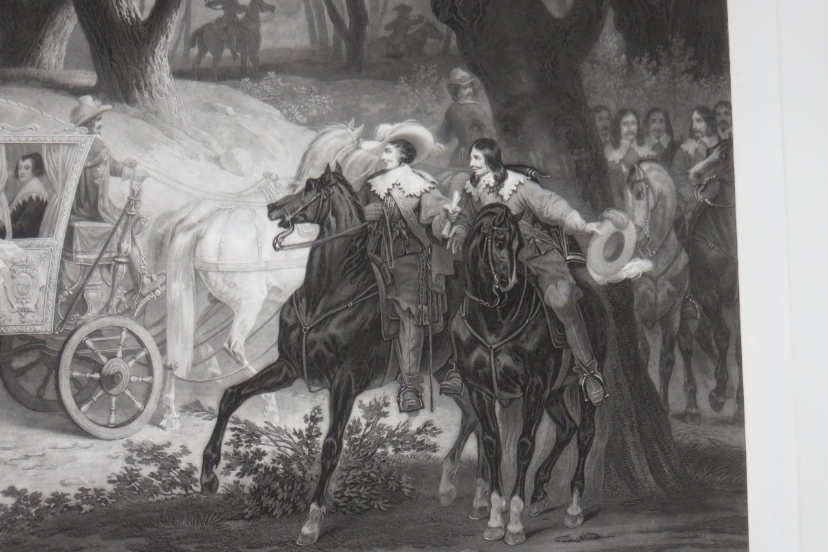 Five Mars Or Favorite Of King Louis XIII; At La Chasse Royale, 19th Century Etching.-photo-2