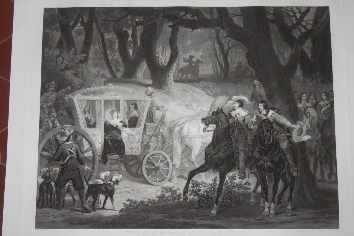 Five Mars Or Favorite Of King Louis XIII; At La Chasse Royale, 19th Century Etching.