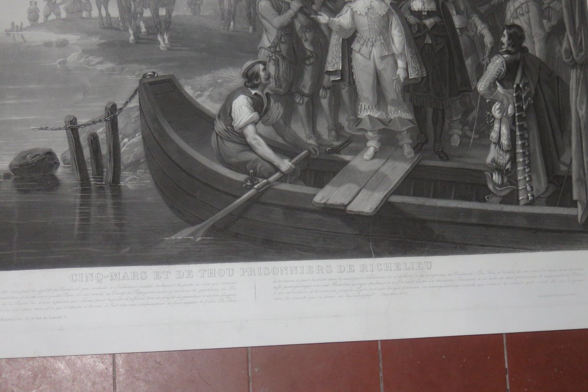 Cinq Mars, Favori Du Roi Louis XIII ; Avec Thou, Prisonniers De Richelieu, Eau-forte 19ème.-photo-3
