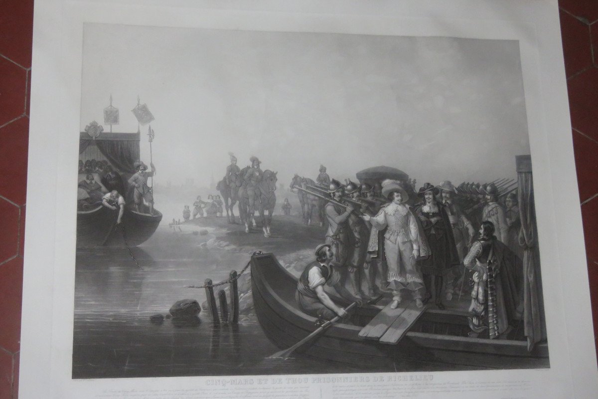 Cinq Mars, Favori Du Roi Louis XIII ; Avec Thou, Prisonniers De Richelieu, Eau-forte 19ème.