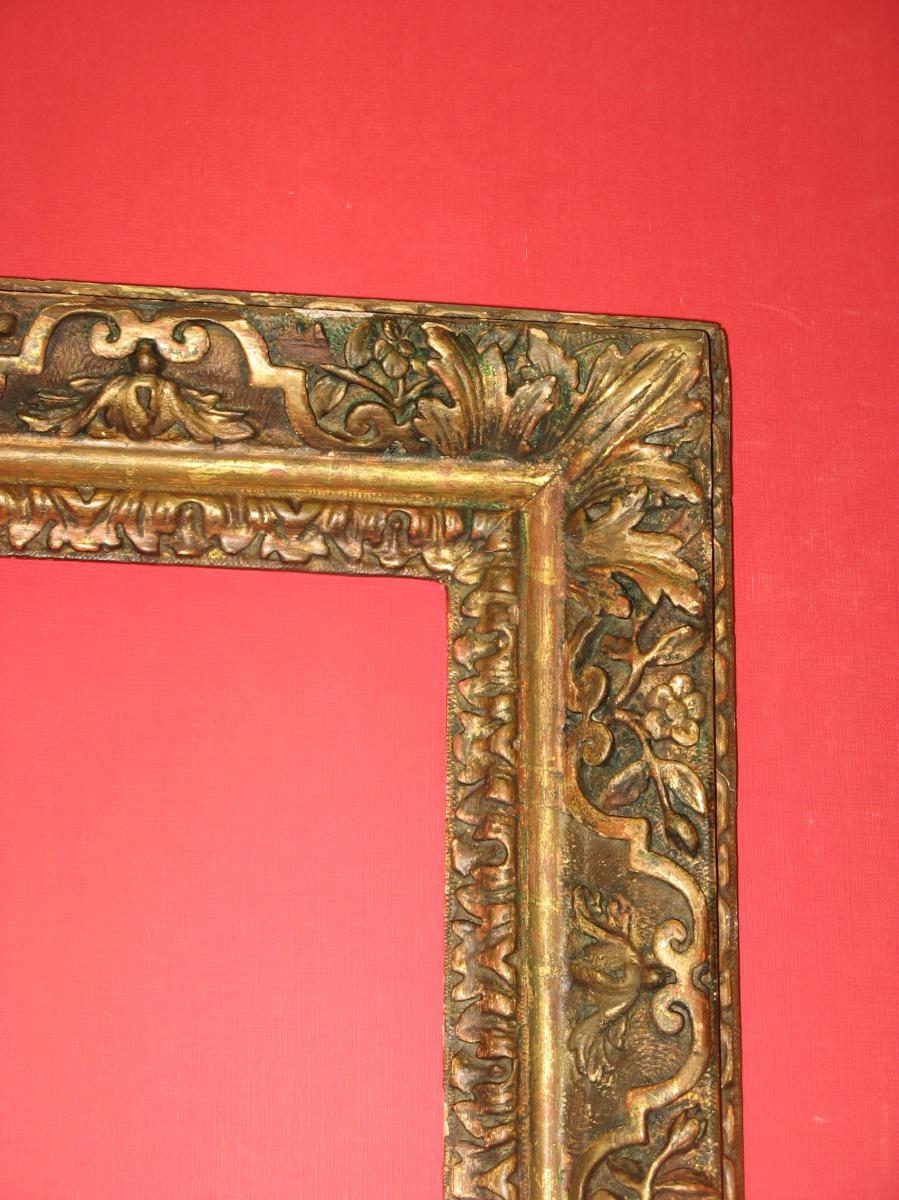 Cadre époque 17ème, Louis XIII, En Bois Doré.-photo-2