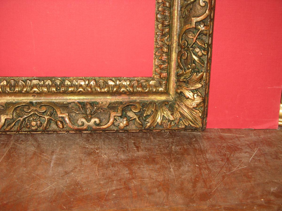 Cadre époque 17ème, Louis XIII, En Bois Doré.-photo-4