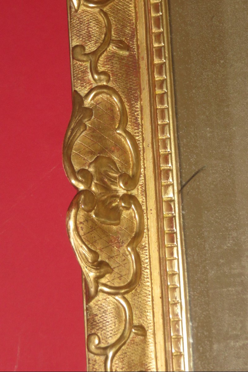 17th Century Mirror, Louis XIV, In Golden Wood.-photo-4