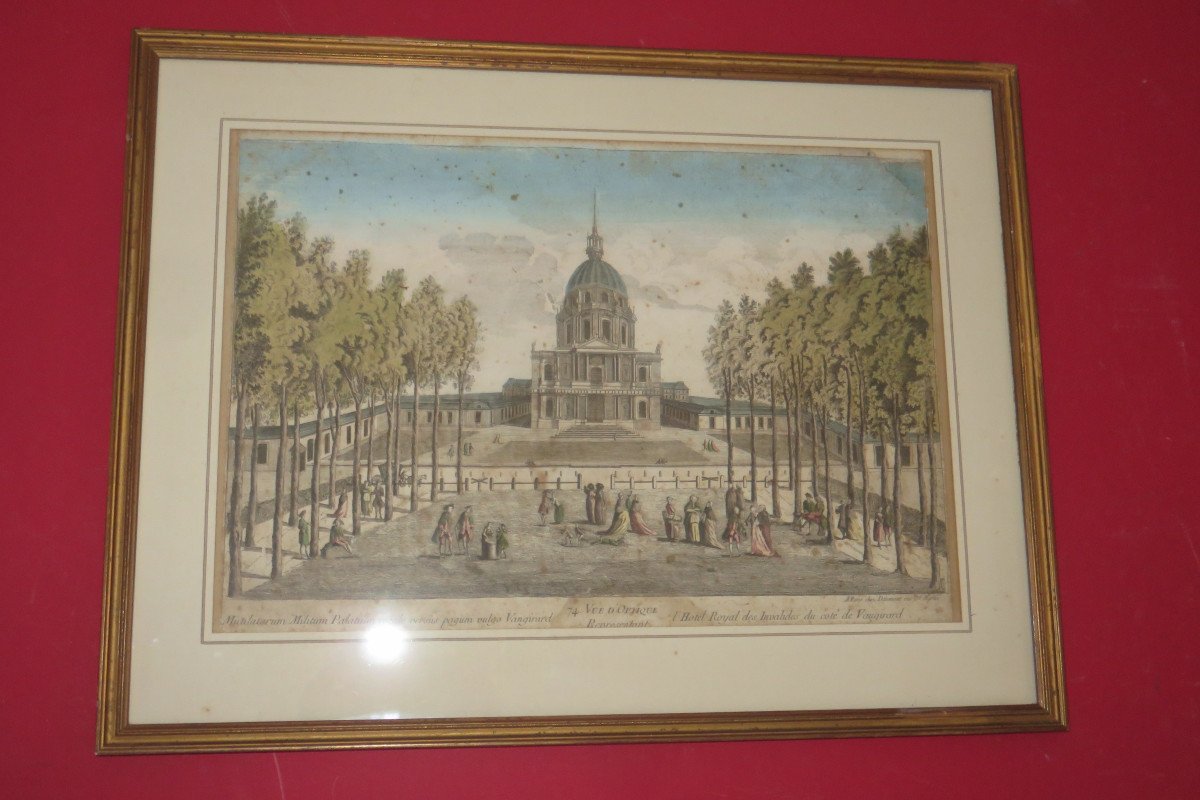 "the Royal Des Invalides Hotel, In Paris, Near Vaugirards", Optical View From The 18th Century.