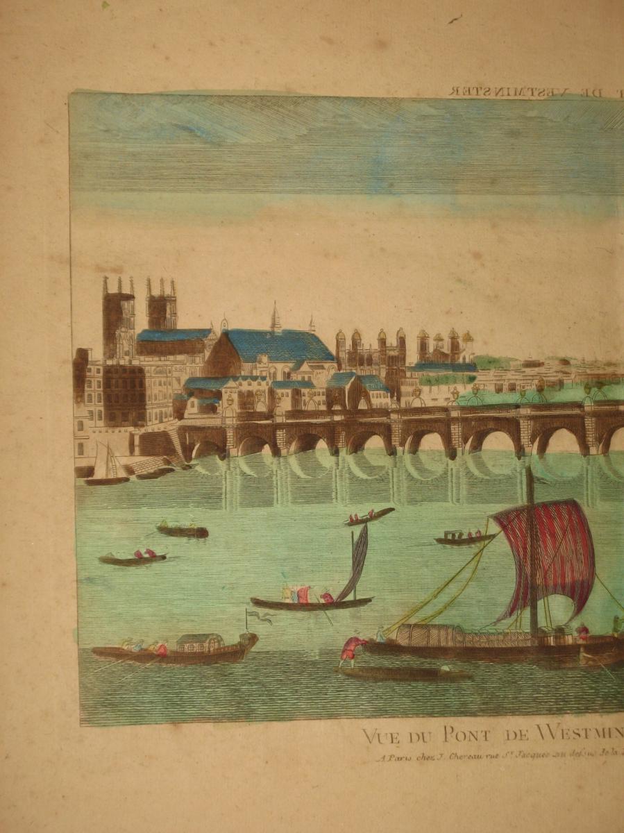 Vue Du Pont De Westminster, Vue d'Optique époque 18ème.-photo-2