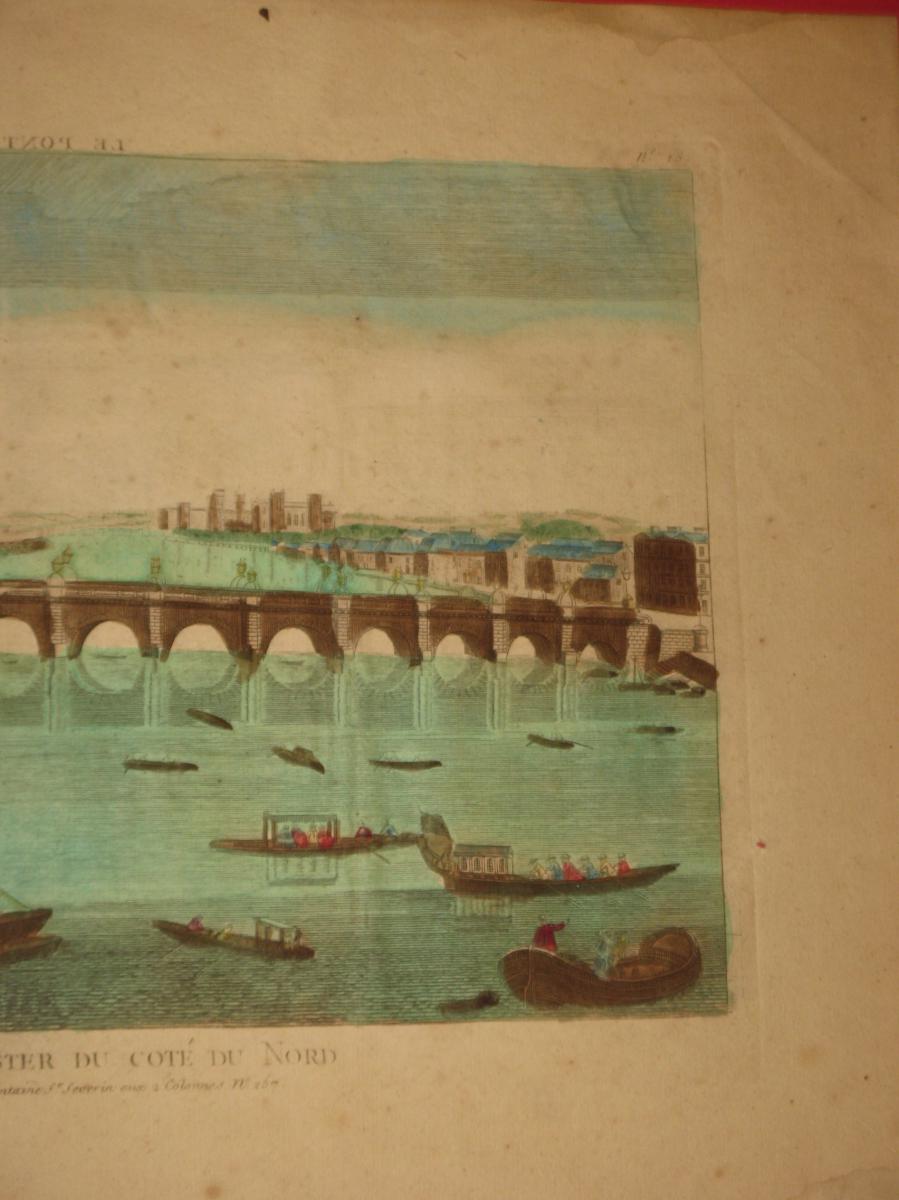 View From The Bridge Of Westminster, Vue d'Optique 18th Century.-photo-3