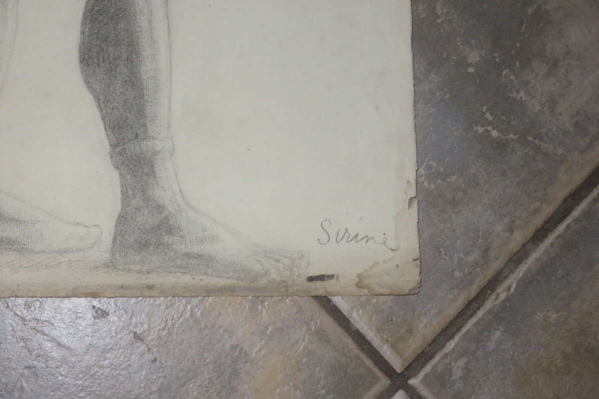 Two Large Drawings Of Nudes From The Early 20th Century.-photo-6