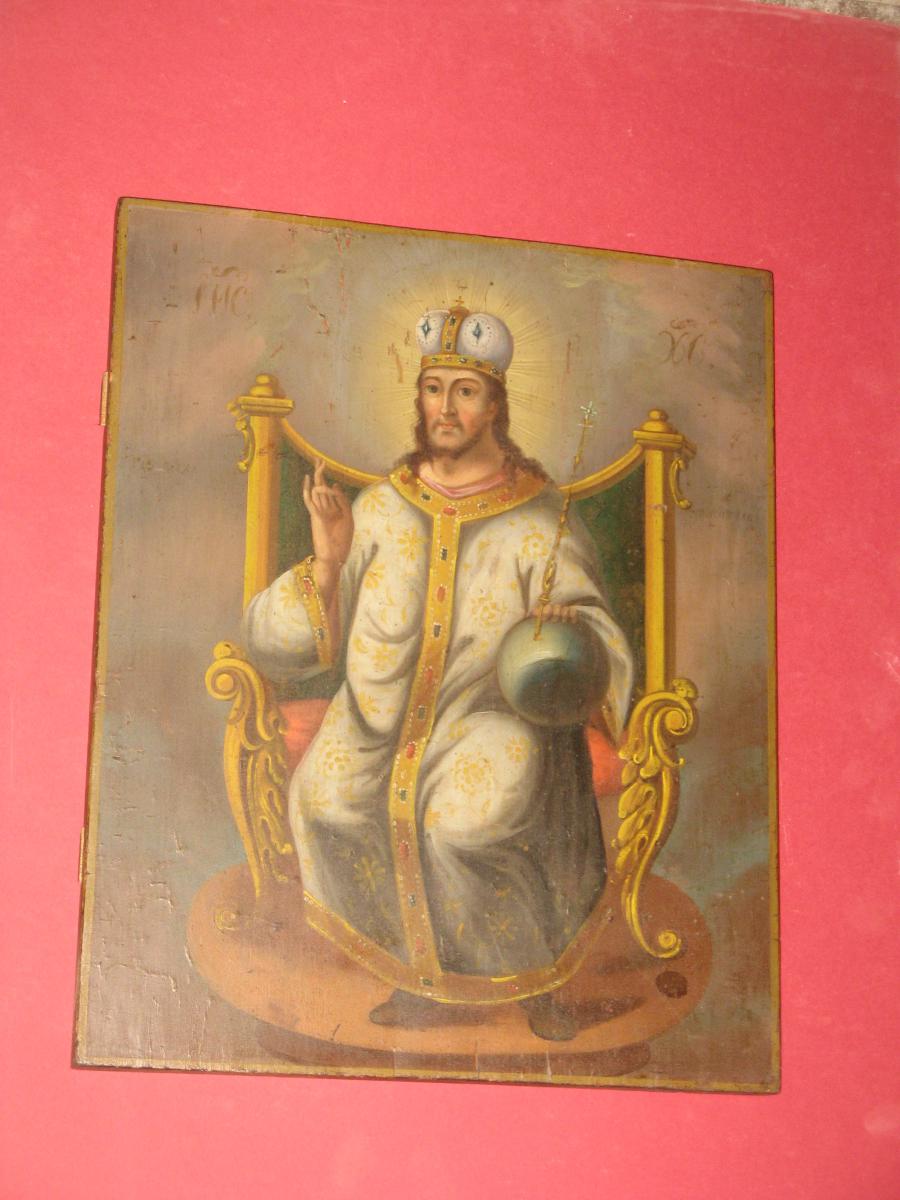 Christ Pancrator Icon 19th Time.-photo-2
