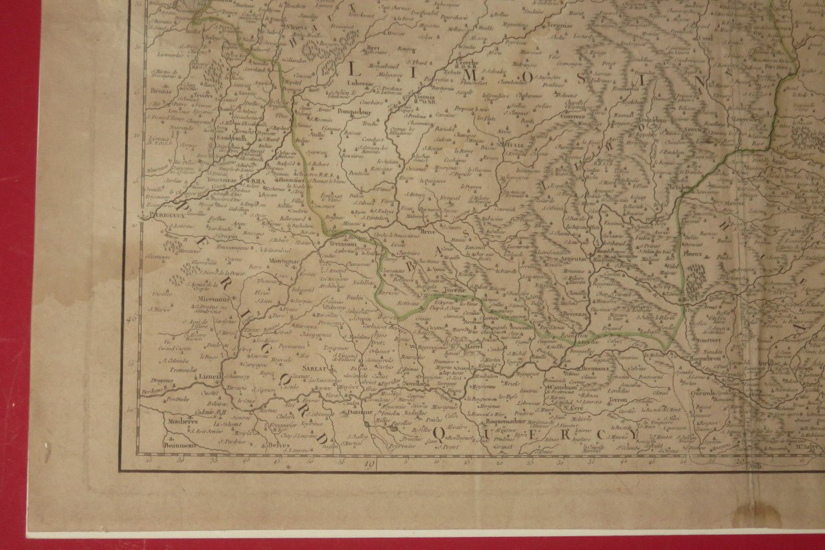 Map "general Governments Of The March Of Limosin And Auvergne", 18th Time.-photo-1
