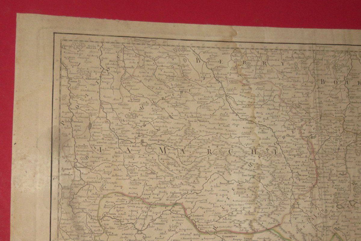 Map "general Governments Of The March Of Limosin And Auvergne", 18th Time.-photo-2