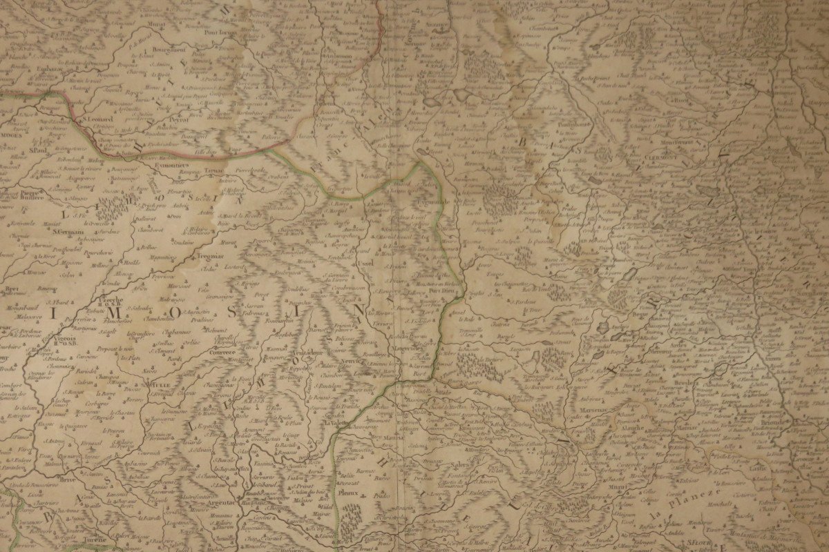 Map "general Governments Of The March Of Limosin And Auvergne", 18th Time.-photo-3