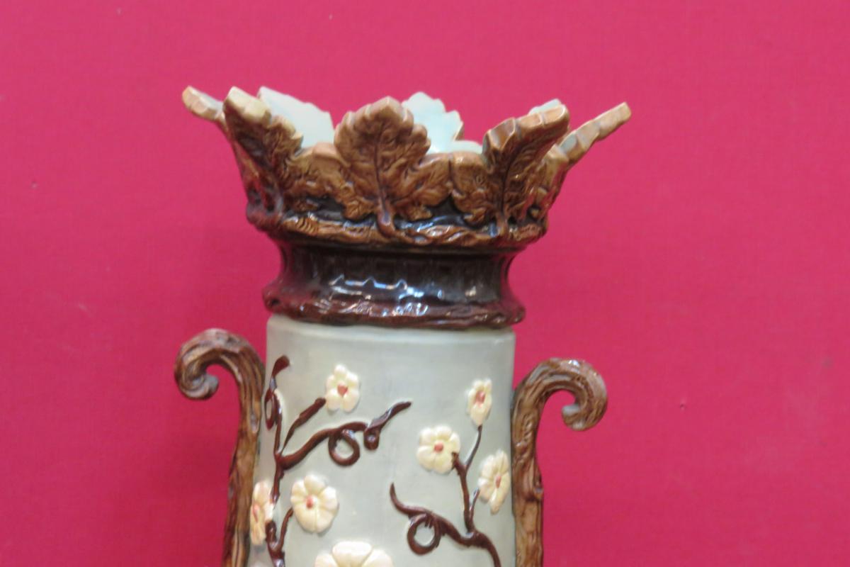 Paire De Vases En Faïence époque 20ème.-photo-3