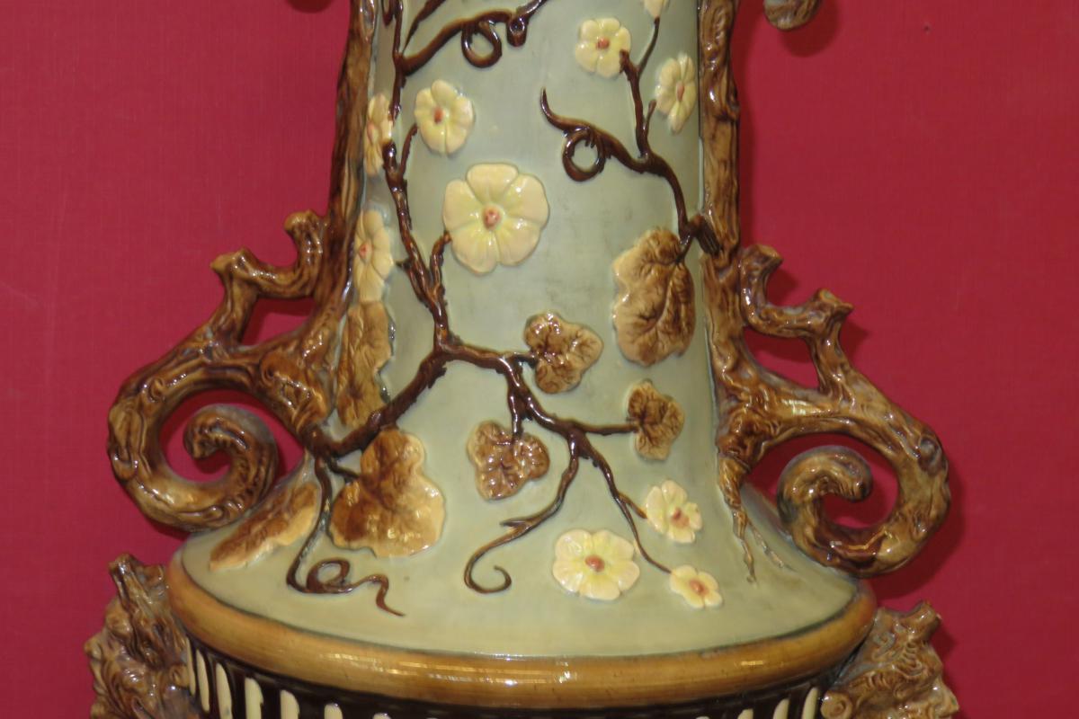 Paire De Vases En Faïence époque 20ème.-photo-4