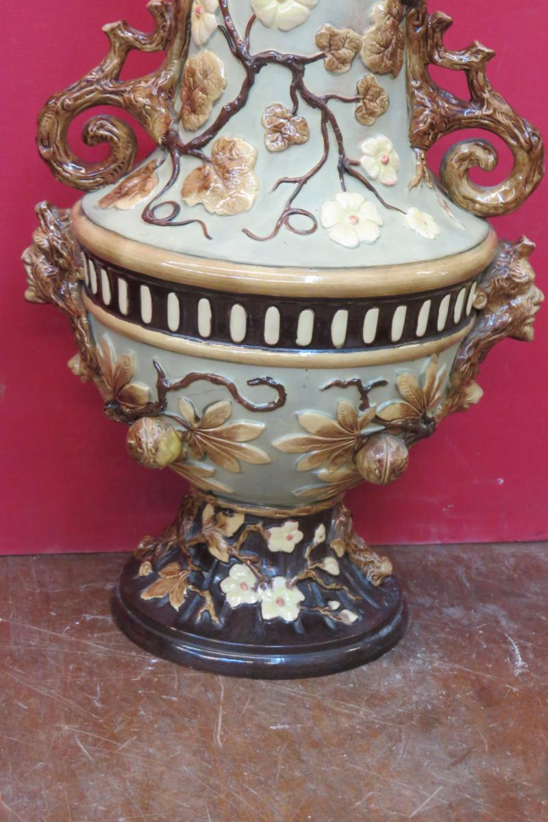 Paire De Vases En Faïence époque 20ème.-photo-4