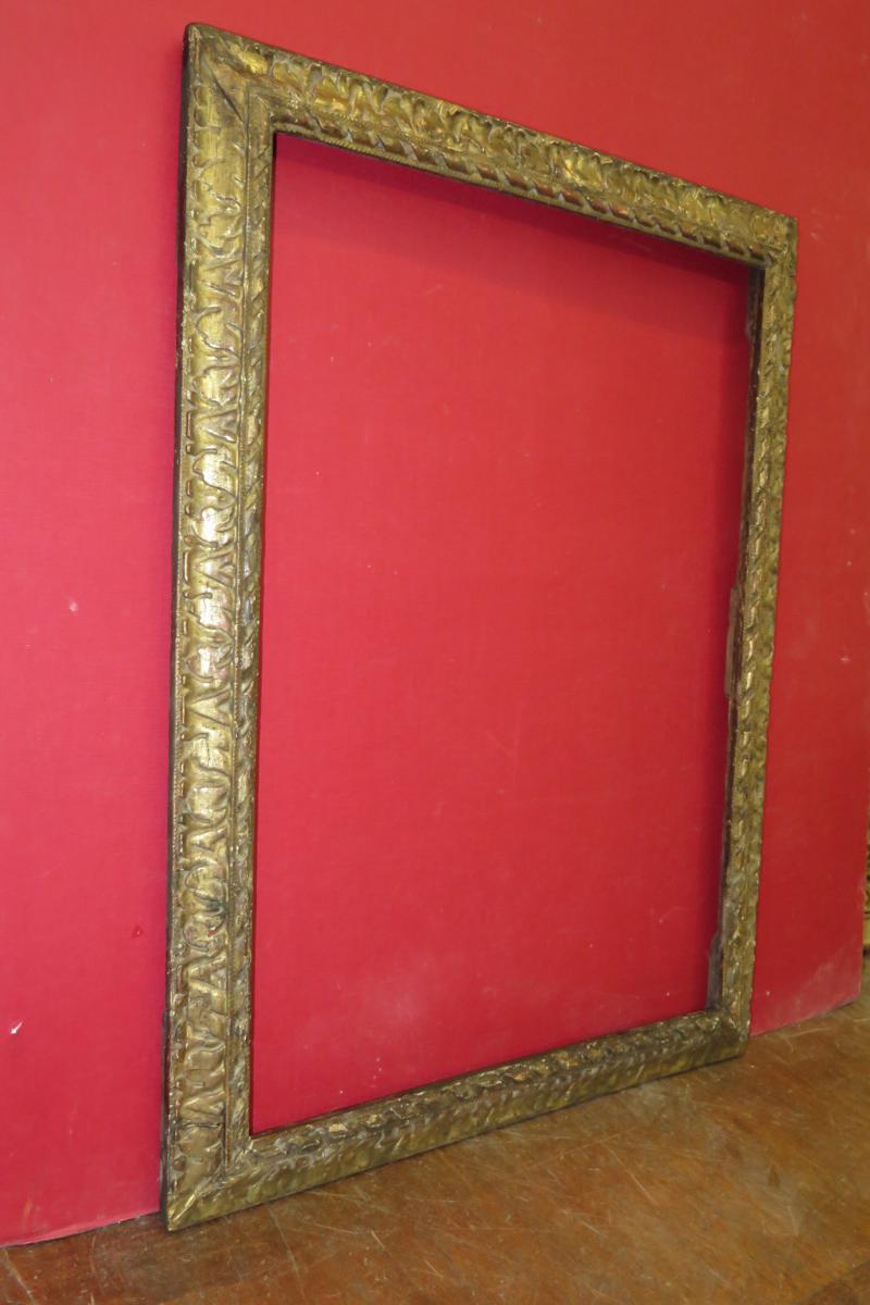 Cadre époque 18 ème En Bois Doré.-photo-3