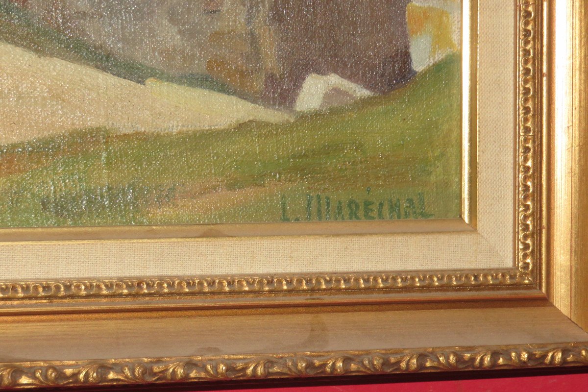 " La Ferme", Peinture Signée Louis Marechal, époque 20 ème.-photo-1