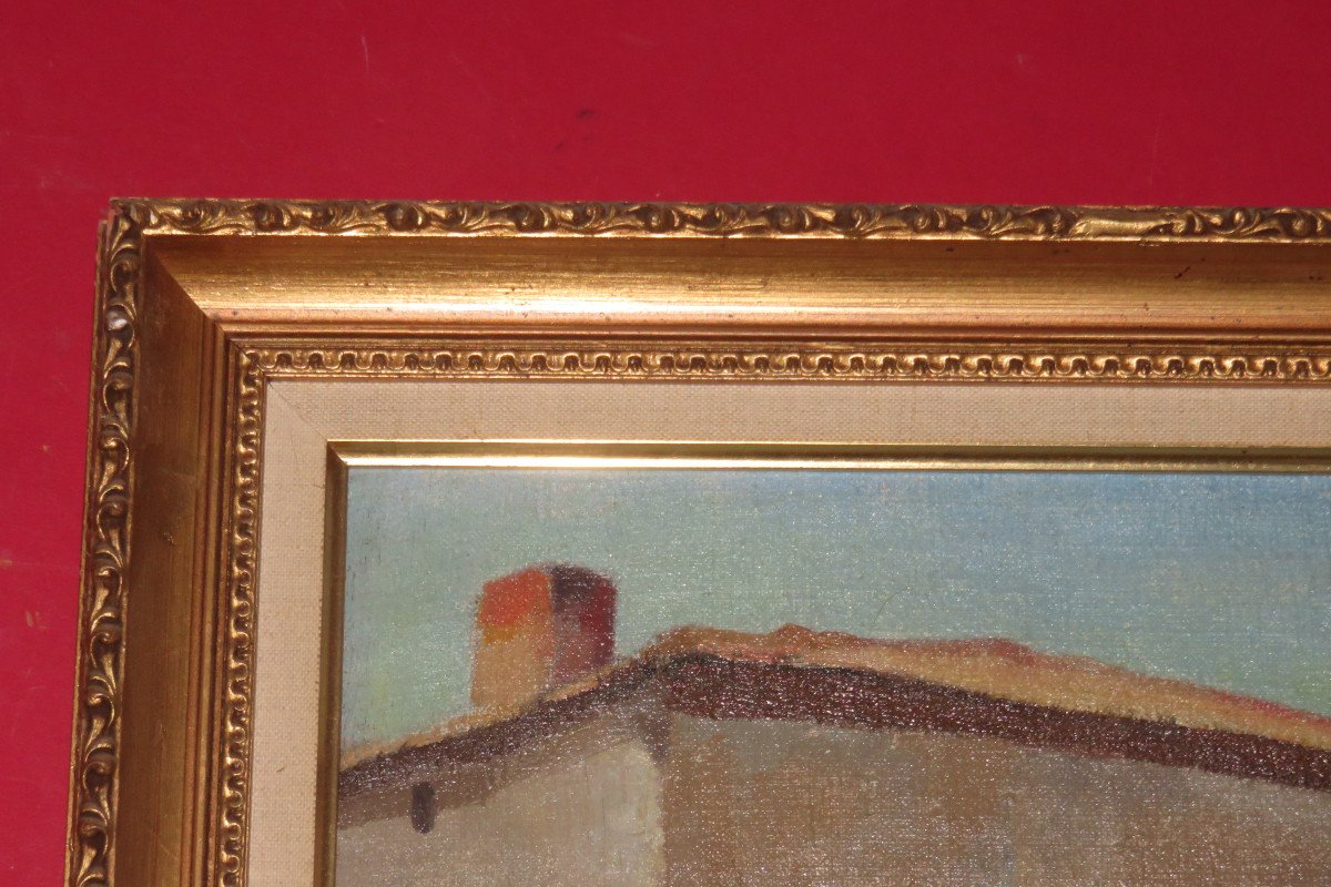 " La Ferme", Peinture Signée Louis Marechal, époque 20 ème.-photo-2