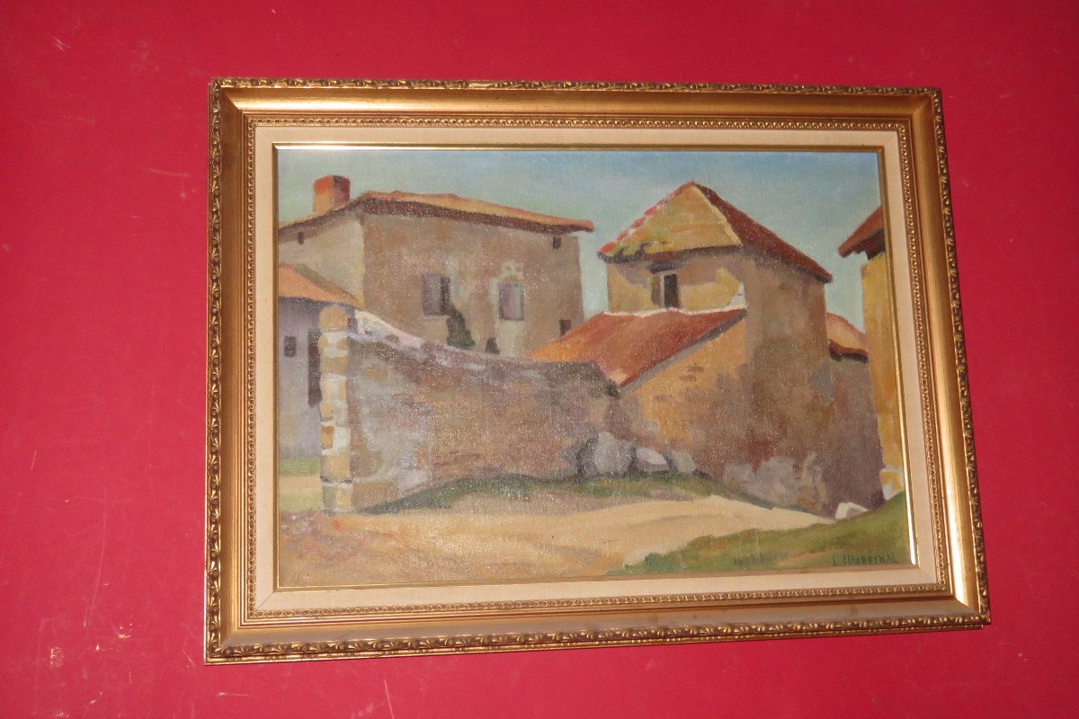 "the Farm", Painting Signed Louis Marechal, 20th Time.